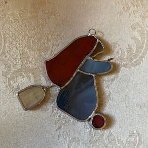 Vintage stained glass handmade kitchen witch sun catcher